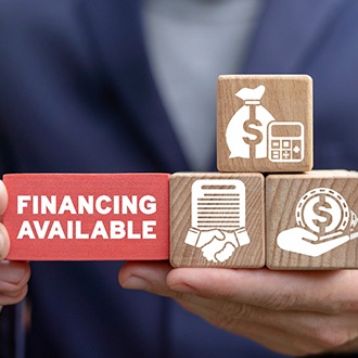 financing available shown on wooden blocks