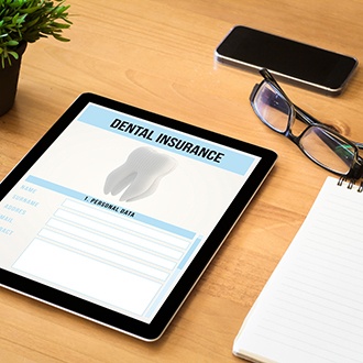 a close-up of a dental insurance form